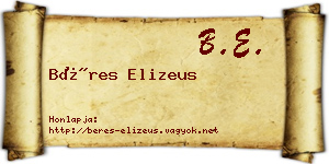 Béres Elizeus névjegykártya